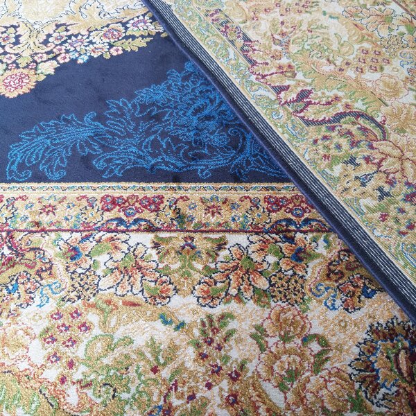 DY Hodvábny exkluzívny koberec Qum Silk 01 - modrá Rozmer: 160x230 cm