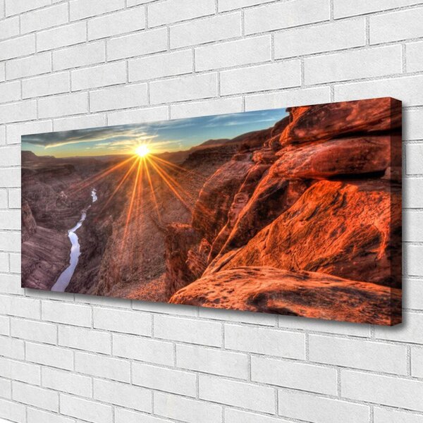 Obraz Canvas Slnko púšť krajina 125x50 cm