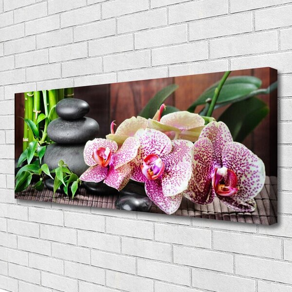 Obraz Canvas Bambus kamene zen kvety 125x50 cm