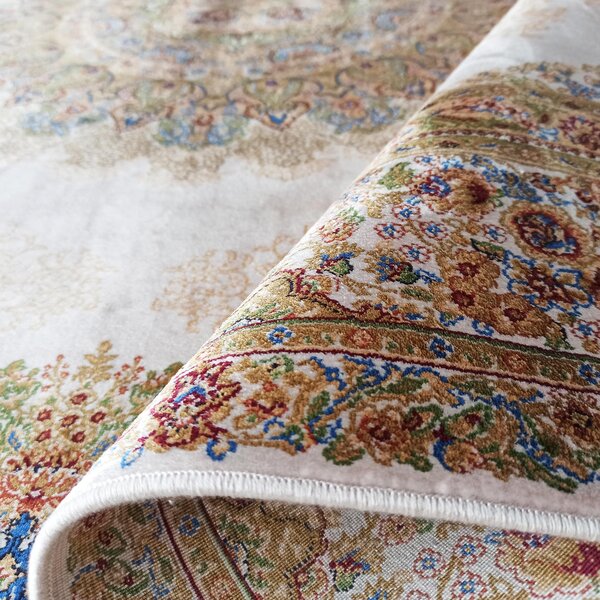 DY Hodvábny exkluzívny koberec Qum Silk 03 - krémová Rozmer: 150x230 cm