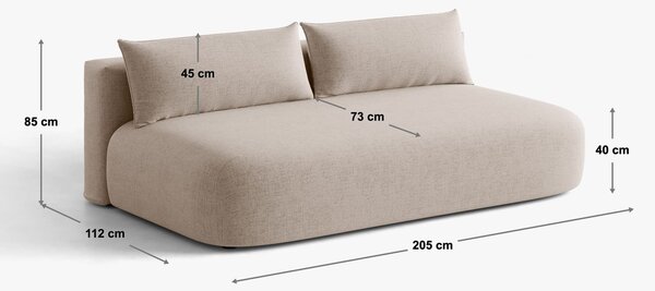 MUZZA Rozkladacia pohovka Spencer 205 cm zamat ružová