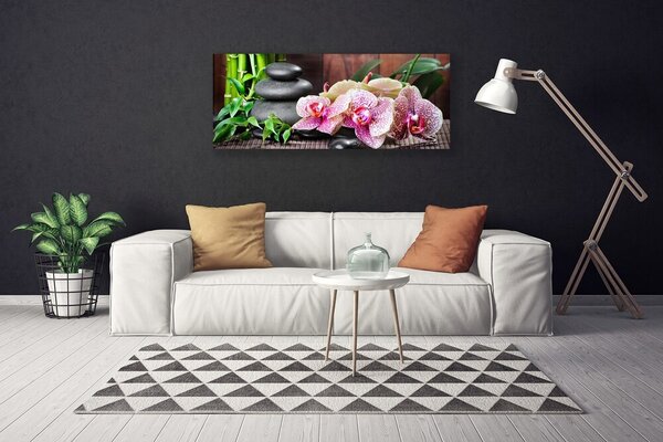 Obraz Canvas Bambus kamene zen kvety 125x50 cm
