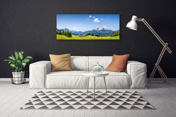 Obraz na plátne Pole stromy hory príroda 125x50 cm