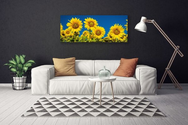 Obraz na plátne Slnečnicami rastlina 125x50 cm