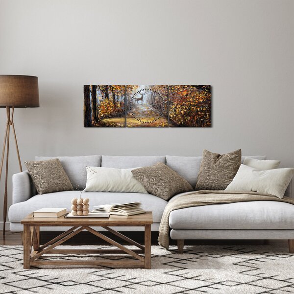 Obraz - Duch lesa (s hodinami) (90x30 cm)