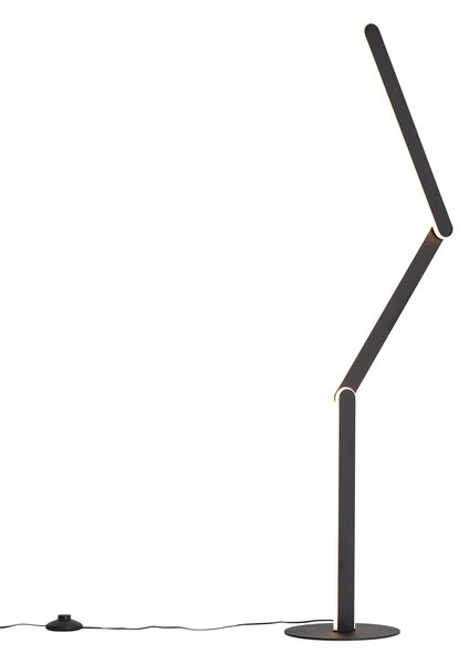 Dizajnová stojaca lampa čierna vrátane LED s 3-stupňovým stmievaním - Gate