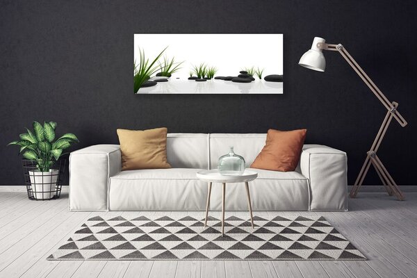 Obraz na plátne Kamene tráva umenie 125x50 cm