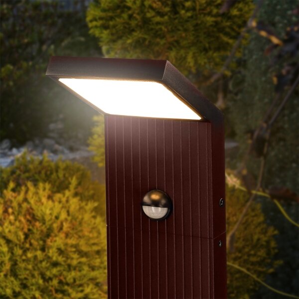 Brilagi - LED vonkajšie svietidlo so senzorom RIANO LED/8W/230V hnedé IP65 80 cm