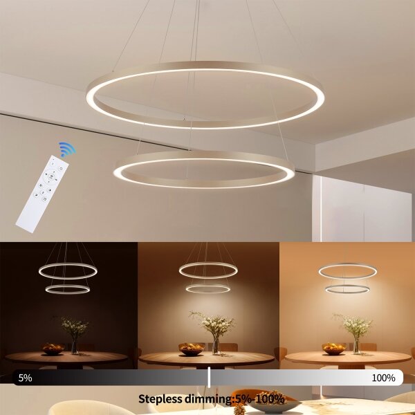Brilagi - LED stmievateľný luster na lanku PORTOFINO LED/98W/230V pr. 80 cm béžový + DO