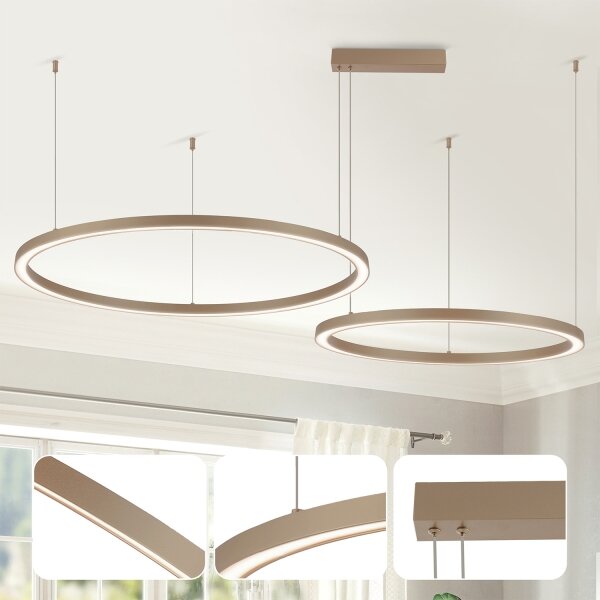 Brilagi - stmievateľný LED závesný luster PORTOFINO LED/98W/230V béžový + DO