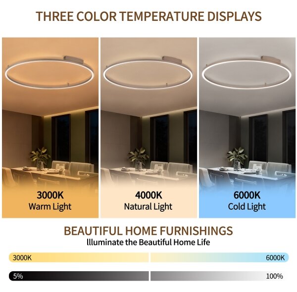Brilagi - LED stmievateľné svietidlo PORTOFINO LED/85W/230V pr. 120 cm béžové + s diaľkovým ovládačom