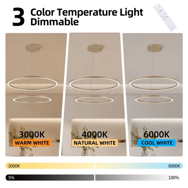 Brilagi - LED stmievateľný luster na lanku PORTOFINO LED/98W/230V pr. 80 cm béžový + DO