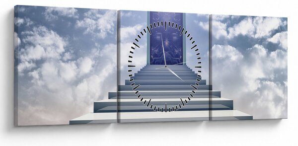 Obraz - Cesta do inej dimenzie (s hodinami) (90x30 cm)