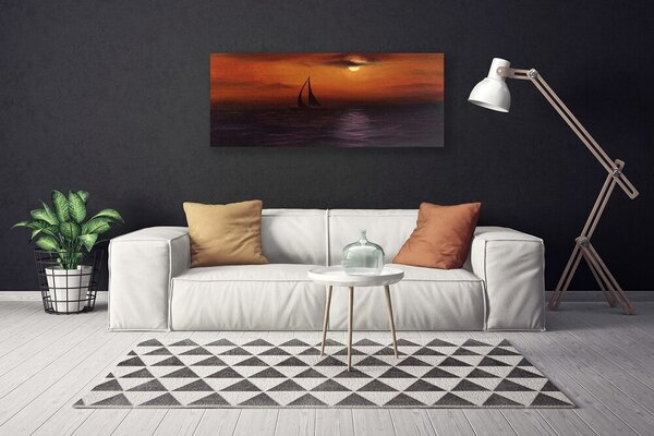 Obraz na plátne More loďka krajina 125x50 cm