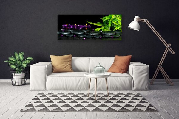 Obraz na plátne Sviečky kamene umenie 125x50 cm