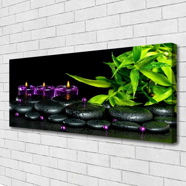 Obraz na plátne Sviečky kamene umenie 125x50 cm