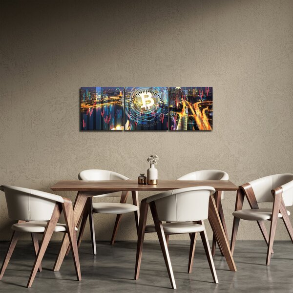 Obraz - Mesto investícií (s hodinami) (90x30 cm)