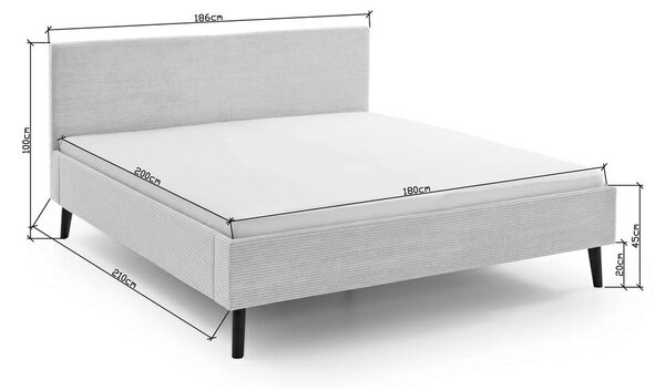 Béžová čalúnená dvojlôžková posteľ bez roštu 180x200 cm Avola – Meise Möbel