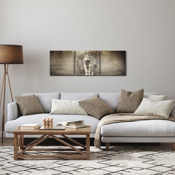 Obraz - Strážca lesa (s hodinami) (90x30 cm)