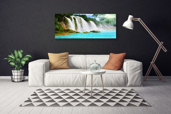 Obraz Canvas Vodopád jazero príroda 125x50 cm