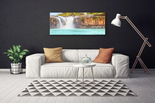 Obraz Canvas Vodopád jazero príroda 125x50 cm