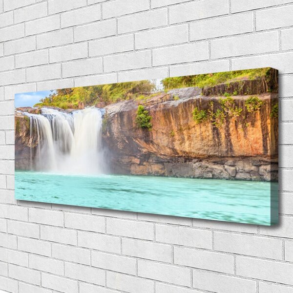 Obraz Canvas Vodopád jazero príroda 125x50 cm