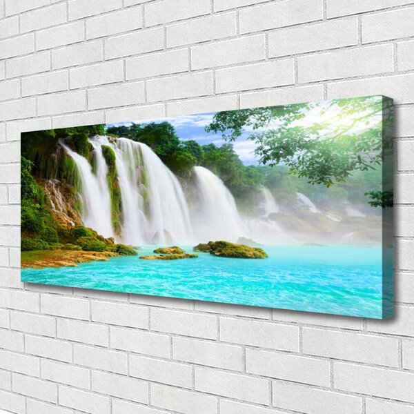 Obraz Canvas Vodopád jazero príroda 125x50 cm