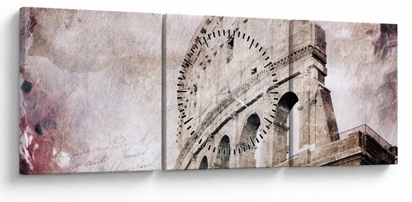 Obraz - Koloseum, Rím, Taliansko (s hodinami) (90x30 cm)
