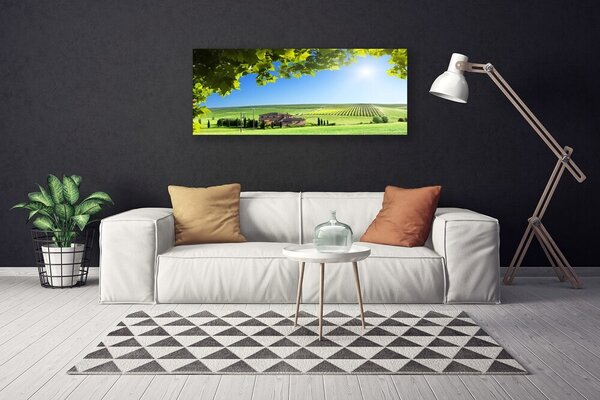 Obraz Canvas Pole listy krajina 125x50 cm