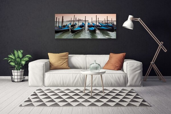Obraz Canvas Loďka voda architektúra 125x50 cm