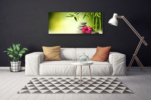Obraz Canvas Bambus kvet kamene zen 125x50 cm