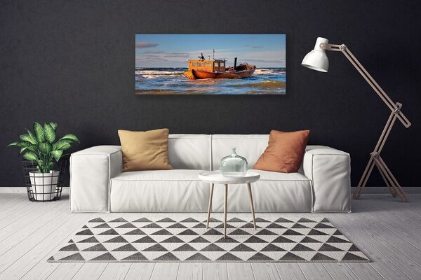 Obraz Canvas Loďka more príroda 125x50 cm