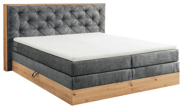 BOXSPRINGOVÁ POSTEĽ, 180/200 cm, antracitová, prírodná farba Esposa - Postele, Online Only