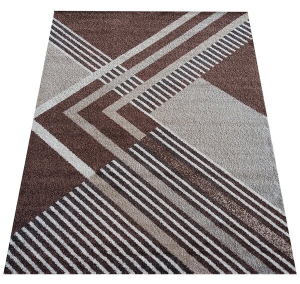 DY Hnedý koberec s geometrickým vzorom Otto 03 Rozmer: 80x150 cm