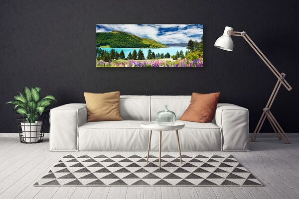 Obraz Canvas Hora les jazero príroda 125x50 cm