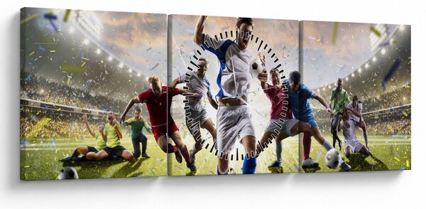 Obraz - Futbal (s hodinami) (90x30 cm)
