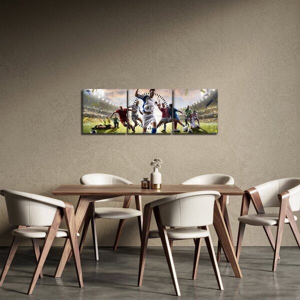 Obraz - Futbal (s hodinami) (90x30 cm)