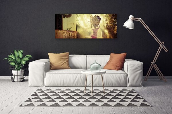 Obraz Canvas Žena dříví človek 125x50 cm