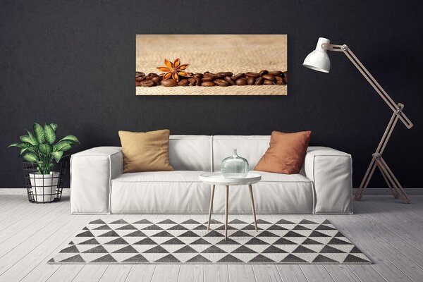 Obraz Canvas Káva zrnká kuchyňa 125x50 cm