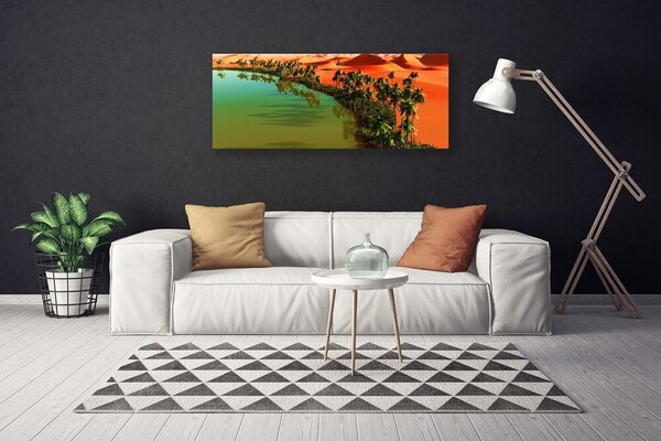 Obraz Canvas Jazero púšť palmy 125x50 cm