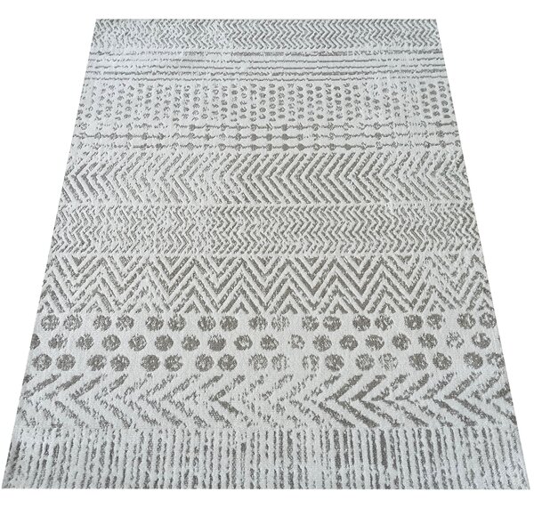 DY Sivý koberec s geometrickým vzorom Lara 06 Rozmer: 80x150 cm