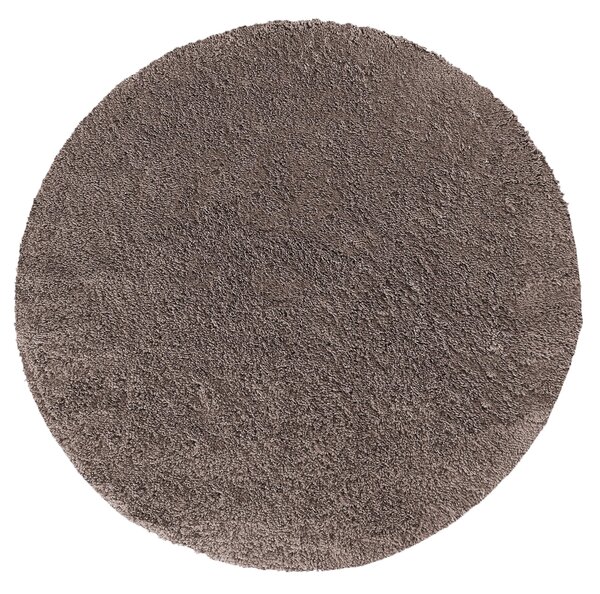 DY Hnedý okrúhly shaggy koberec Camel Rozmer: 60 cm