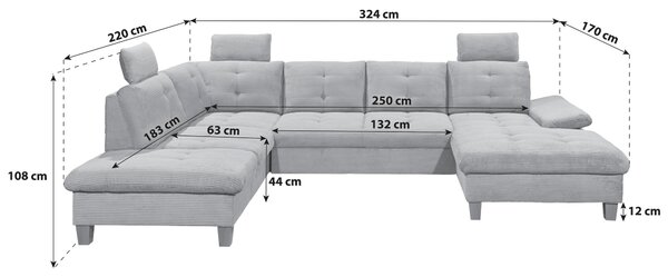 SEDACIA SÚPRAVA, textil, antracitová MID.YOU - Sedačky, Online Only