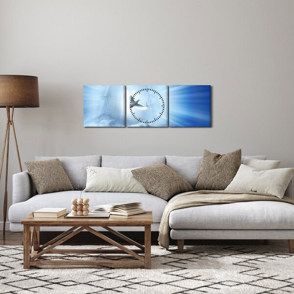 Obraz - Božia holubica (s hodinami) (90x30 cm)