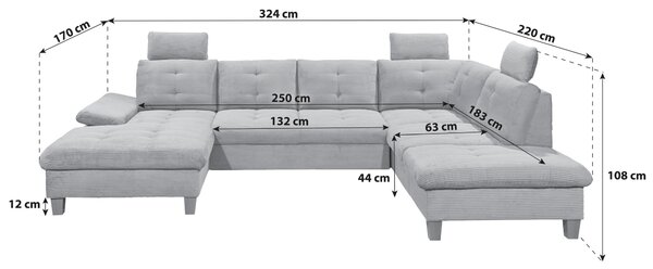 SEDACIA SÚPRAVA, textil, antracitová MID.YOU - Sedačky, Online Only