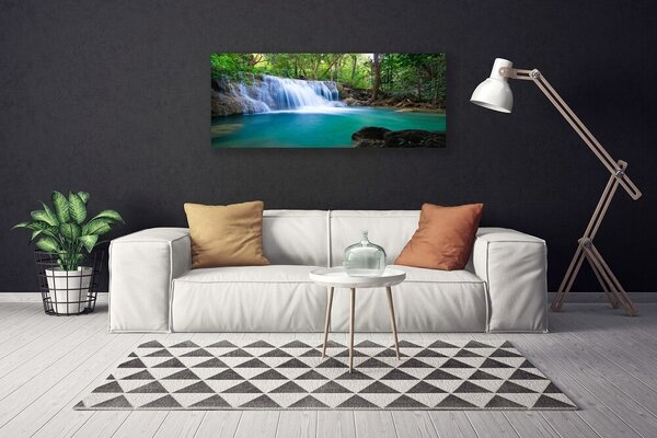 Obraz na plátne Vodopád jazero les príroda 125x50 cm