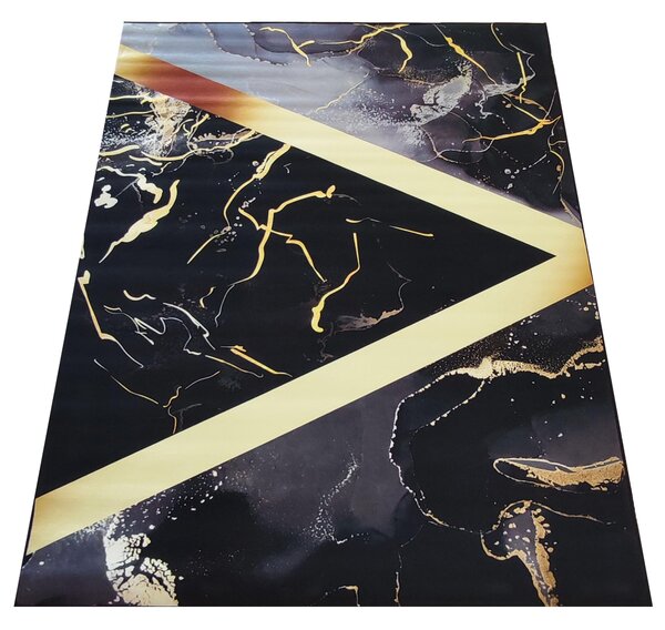 DY Čierno-zlatý koberec s abstraktným vzorom Black N 12 Rozmer: 60x100 cm
