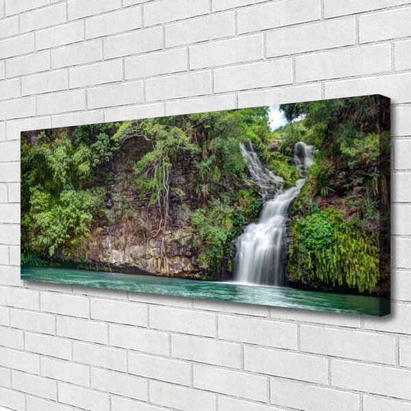 Obraz na plátne Vodopád skala príroda 125x50 cm
