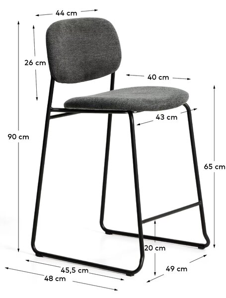 MUZZA Barová stolička Lemi šedá