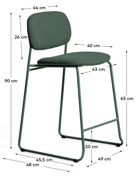 MUZZA Barová stolička Lemi zelená